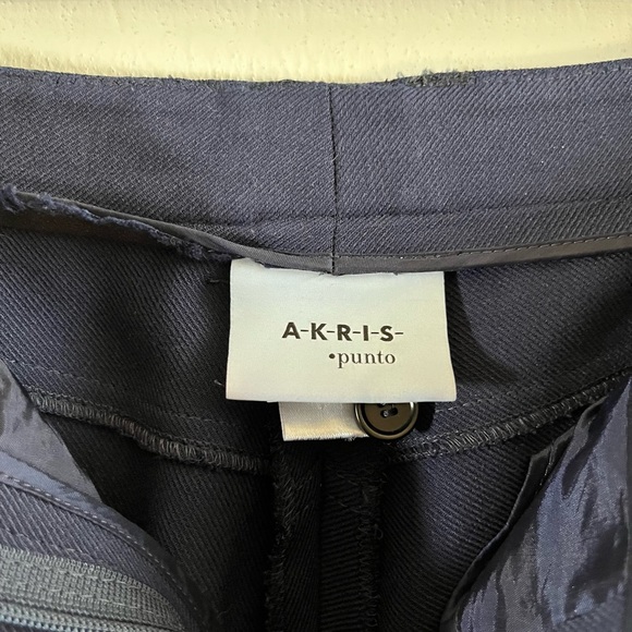 Akris Punto Pants Mikko Straight Leg Boyfriend Pants in Navy Blue Sz US 10 EUC - Picture 6 of 12